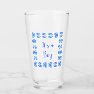 Cute Blue Baby Boy Bunny Feet Easter Custom Glass