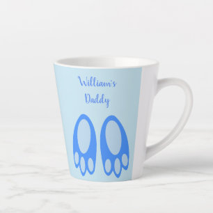 Cute Blue Baby Boy Bunny Feet Easter Custom Latte Mug