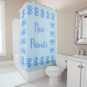 Cute Blue Baby Boy Bunny Feet Easter Custom Shower Curtain