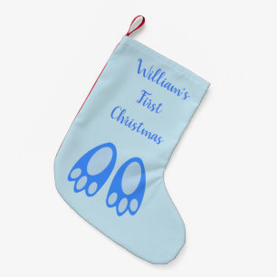 Cute Blue Baby Boy Bunny Feet Easter Custom Small Christmas Stocking