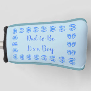 Cute Blue Baby Boy Bunny Feet Easter Dad to Be Golf Head Cover