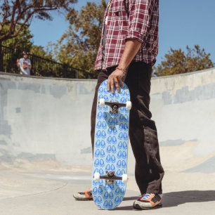 Cute Blue Baby Boy Bunny Feet Easter Patterned Skateboard