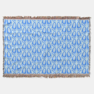 Cute Blue Baby Boy Bunny Feet Easter Patterned Throw Blanket