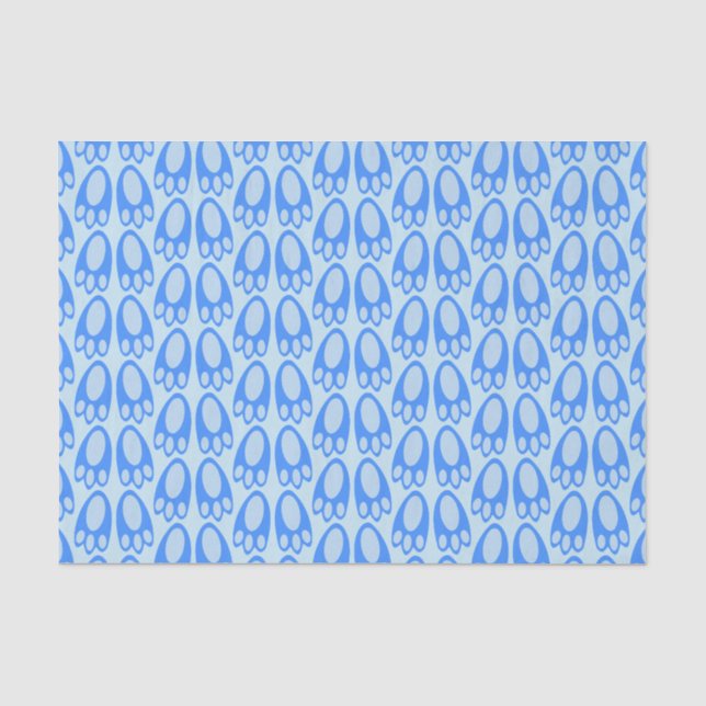 Cute Blue Baby Boy Bunny Feet Easter Patterned Tissue Paper (Front)