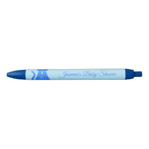 Cute Blue Baby Boy Cat Custom Baby Shower Ink Pen