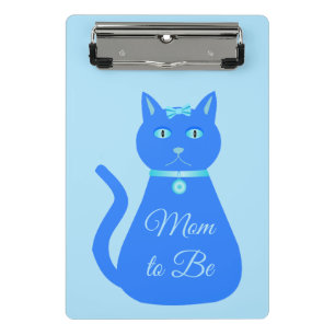 Cute Blue Baby Boy Cat Custom Mum to Be Mini Clipboard