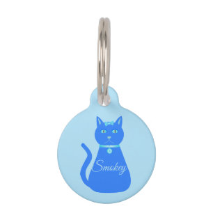 Cute Blue Baby Boy Cat Custom Pet Tag