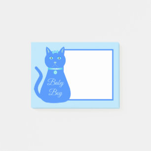 Cute Blue Baby Boy Cat Custom Post-it Notes