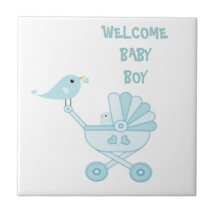 Cute Blue Baby Boy Ceramic Tile