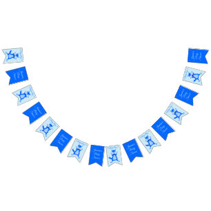 Cute Blue Baby Boy Fox Custom Baby Shower Bunting