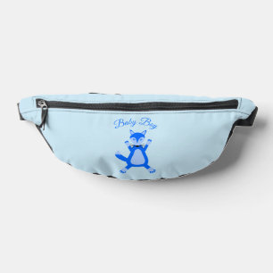 Cute Blue Baby Boy Fox Custom Gender Reveal Bum Bags