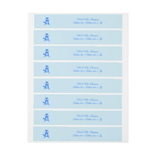 Cute Blue Baby Boy Fox Custom Wraparound Address Label
