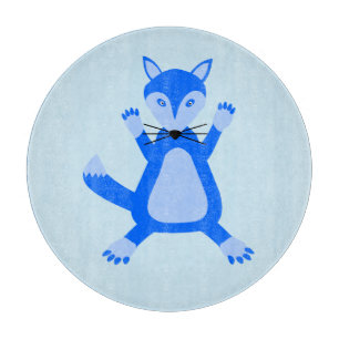 Cute Blue Baby Boy Fox Cutting Board