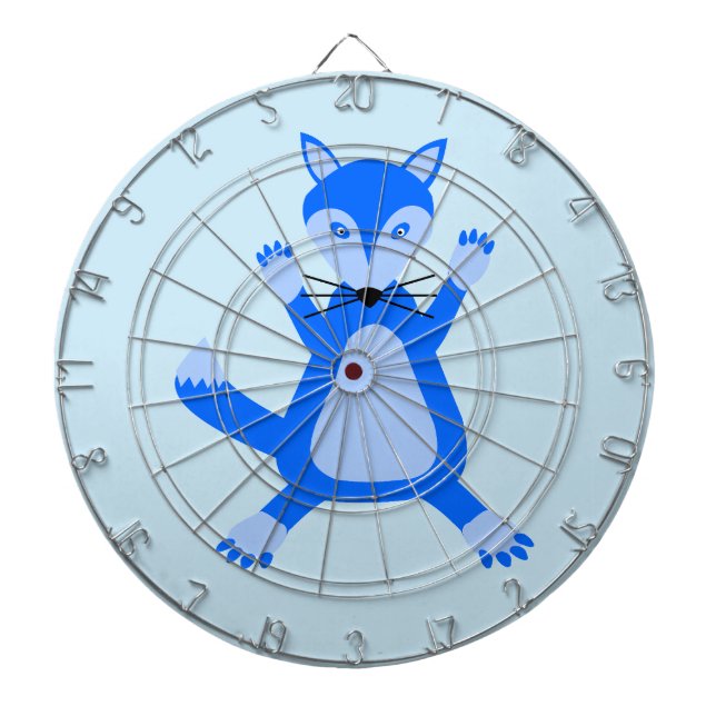 Cute Blue Baby Boy Fox Dartboard (Front)