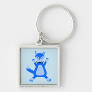 Cute Blue Baby Boy Fox Key Ring