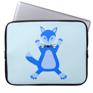 Cute Blue Baby Boy Fox Laptop Sleeve