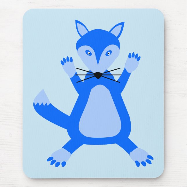 Cute Blue Baby Boy Fox Mouse Pad (Front)