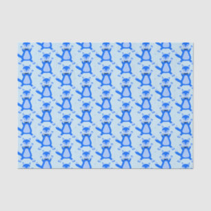Cute Blue Baby Boy Fox Patterned Tissue Paper