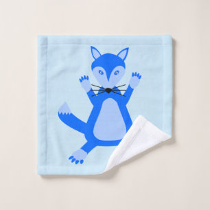 Cute Blue Baby Boy Fox Wash Cloth