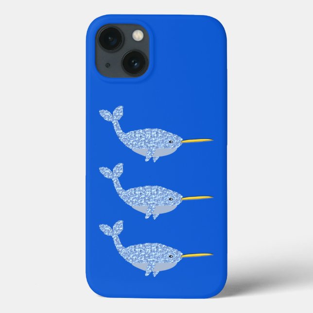 Cute Blue Baby Boy Narwhal Case-Mate iPhone Case (Back)