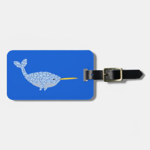 Cute Blue Baby Boy Narwhal Custom Luggage Tag