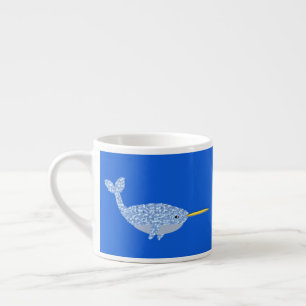 Cute Blue Baby Boy Narwhal Espresso Cup