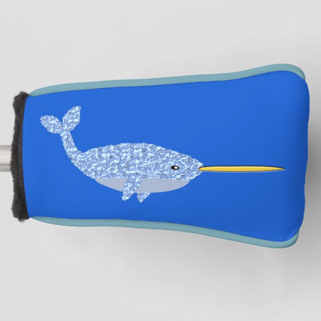 Cute Blue Baby Boy Narwhal Golf Head Cover (Front)