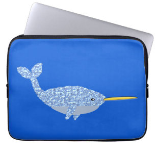 Cute Blue Baby Boy Narwhal Laptop Sleeve