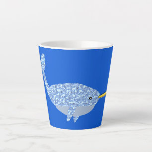 Cute Blue Baby Boy Narwhal Latte Mug