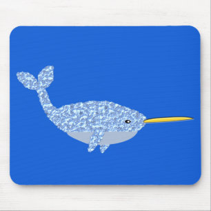 Cute Blue Baby Boy Narwhal Mouse Pad