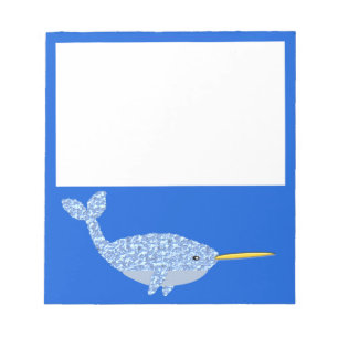 Cute Blue Baby Boy Narwhal Notepad