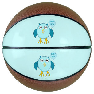 Cute Blue Baby Boy Owl Basketballs