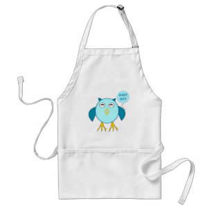 Cute Blue Baby Boy Owl Cooking Apron