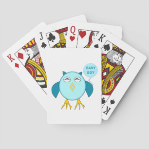 Cute Blue Baby Boy Owl Playing cards