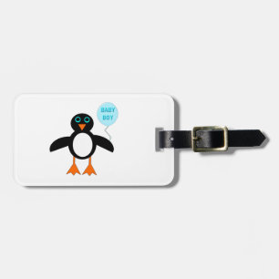Cute Blue Baby Boy Pemguin Custom Luggage Tag