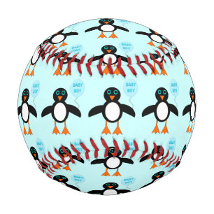 Cute Blue Baby Boy Penguin Baseball