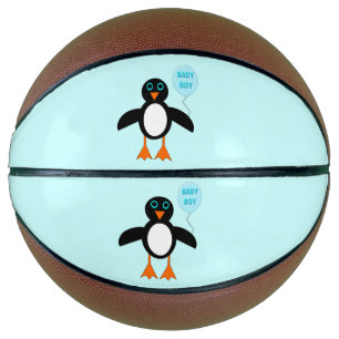 Cute Blue Baby Boy Penguin Basketballs