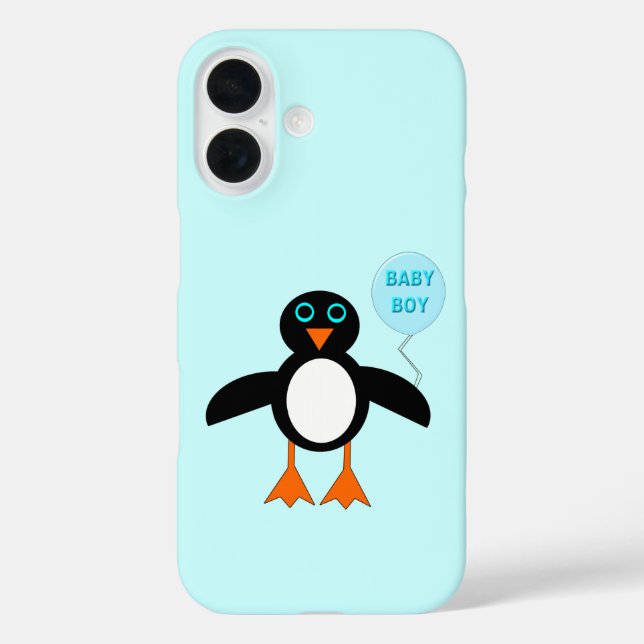 Cute Blue Baby Boy Penguin Case-Mate iPhone Case (Back)