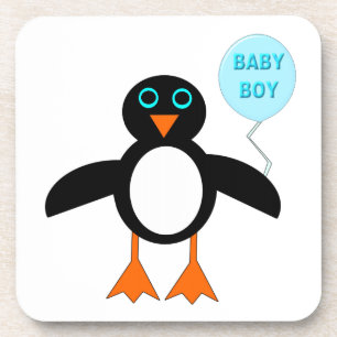 Cute Blue Baby Boy Penguin Coaster