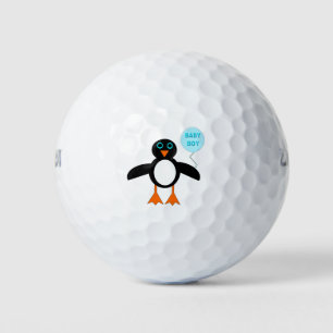 Cute Blue Baby Boy Penguin Golf Ball