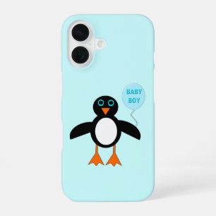 Cute Blue Baby Boy Penguin iPhone 16 Case