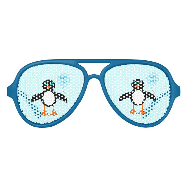 Cute Blue Baby Boy Penguin Party Shades (Front)