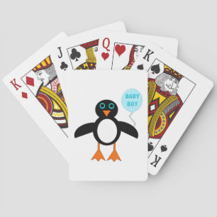 Cute Blue Baby Boy Penguin Playing cards
