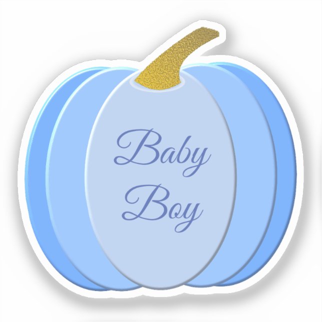 Cute Blue Baby Boy Pumpkin Custom (Front)