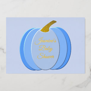 Cute Blue Baby Boy Pumpkin Custom Baby Shower