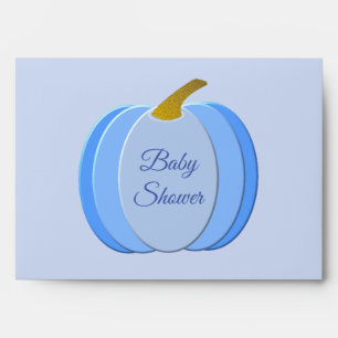 Cute Blue Baby Boy Pumpkin Custom Baby Shower Envelope