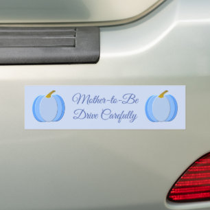 Cute Blue Baby Boy Pumpkin Custom Bumper Sticker