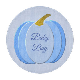 Cute Blue Baby Boy Pumpkin Custom Cutting Board