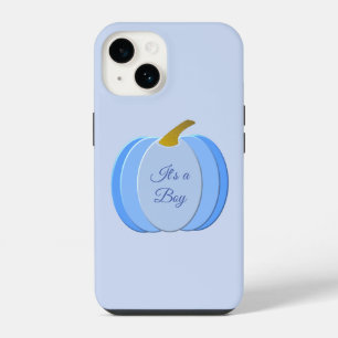 Cute Blue Baby Boy Pumpkin Custom Gender Reveal iPhone 14 Case