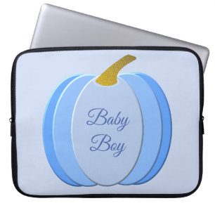 Cute Blue Baby Boy Pumpkin Custom Laptop Sleeve